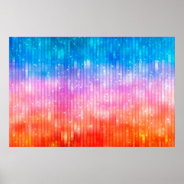 Poster fundo abstrato multicolorido brilhante (Frente)