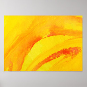 Póster fundo amarelo. aguarela no papel