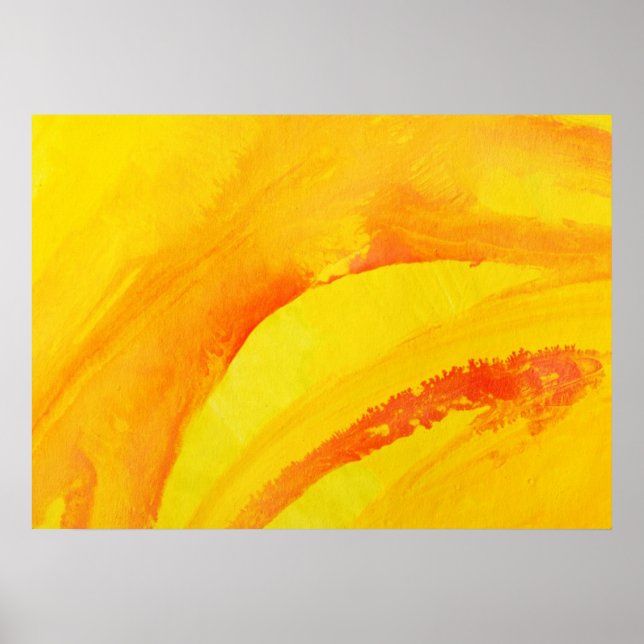 Póster fundo amarelo. cor d'água no papel (Frente)