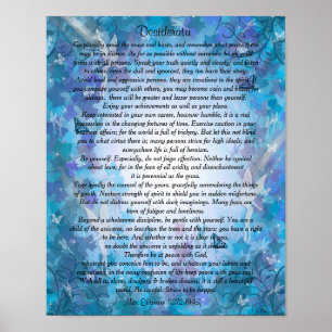 Póster Fundo azul de Fairie das coisas dos Desiderata