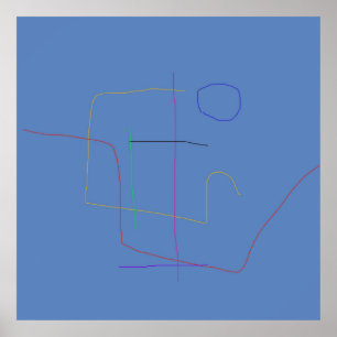 Poster Fundo Azul Sólido Minimalista
