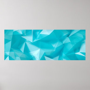 Poster Fundo azul turquesa com cristais, triângulo