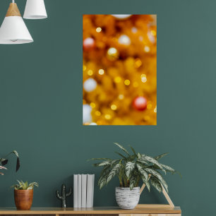 Poster Fundo Bokeh de Natal em Dourado Festivo