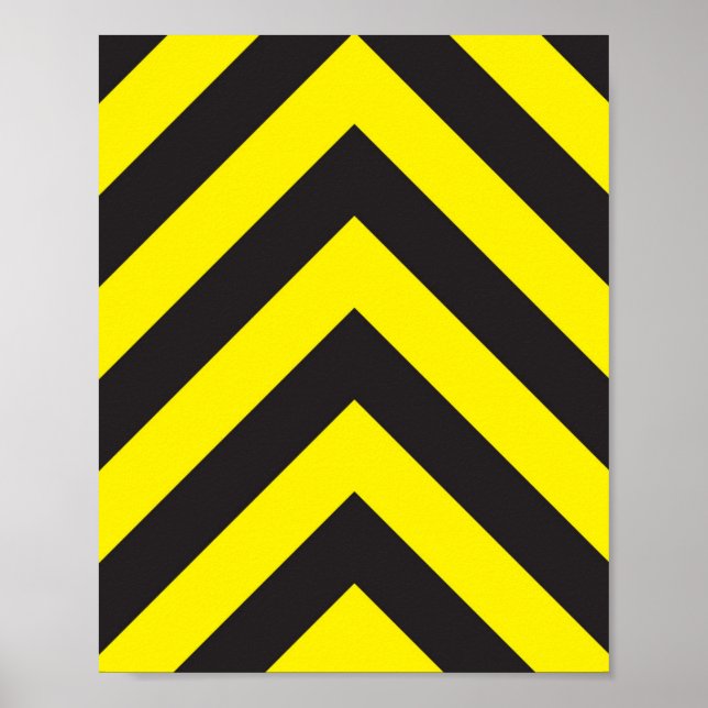Poster Fundo Chevron Preto E Amarelo (Frente)