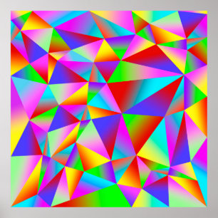 Poster Fundo colorido de muitos triângulos multicoloridos