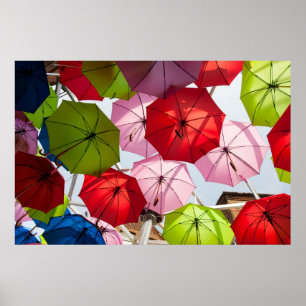 Poster Fundo colorido do guarda-chuva