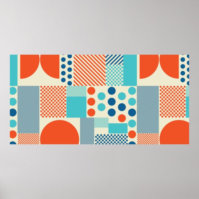 Poster Fundo com formas geométricas, padrão moderno de ar (Frente)