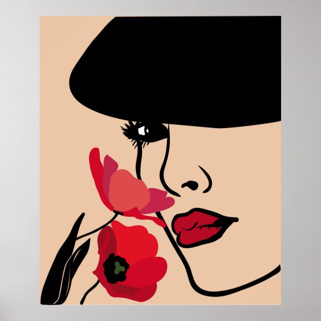 Poster Fundo com um retrato do belo jovem (Frente)