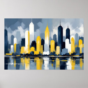 Poster Fundo da Arquitetura Moderna de abstrato Cityscape