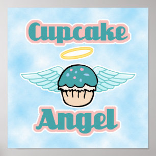 Poster fundo da nuvem, anjo do cupcake