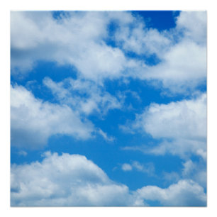 Póster Fundo das Nuvens Brancas do Céu Azul
