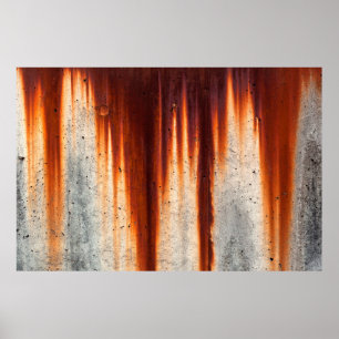 Poster Fundo das paredes de poeiras, com faixas de ferrug