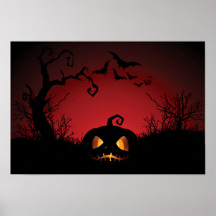 Póster Fundo de Abóbora do Halloween