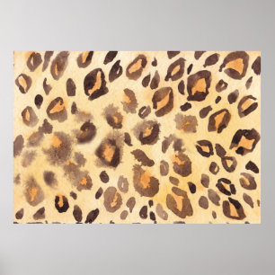 Poster Fundo de abstrato de aquarelas da pele-leopardo im