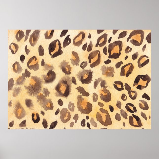 Poster Fundo de abstrato de aquarelas da pele-leopardo im (Frente)