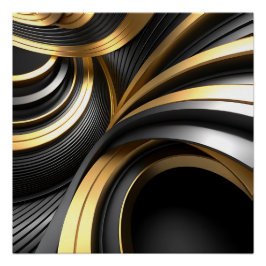 Póster Fundo de Abstrato de luxo com Dourado e preto