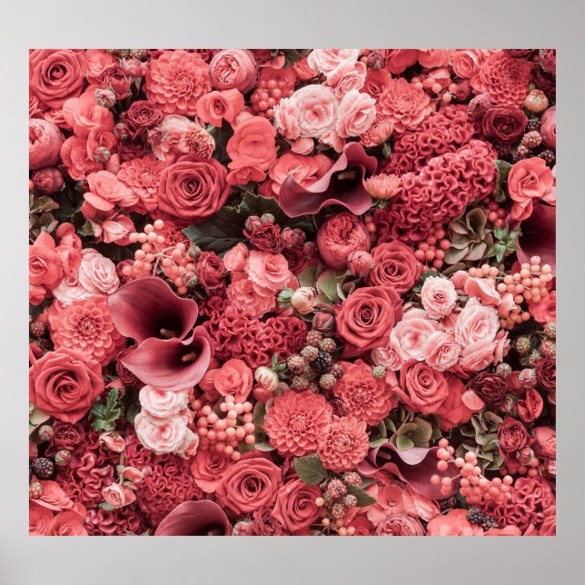 Poster Fundo de abstrato floral fechado. (Frente)