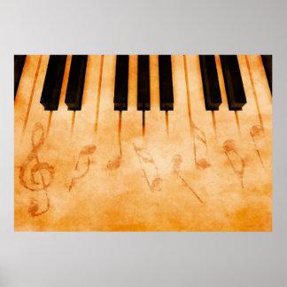 Poster fundo de abstrato musical - Teclado e música n