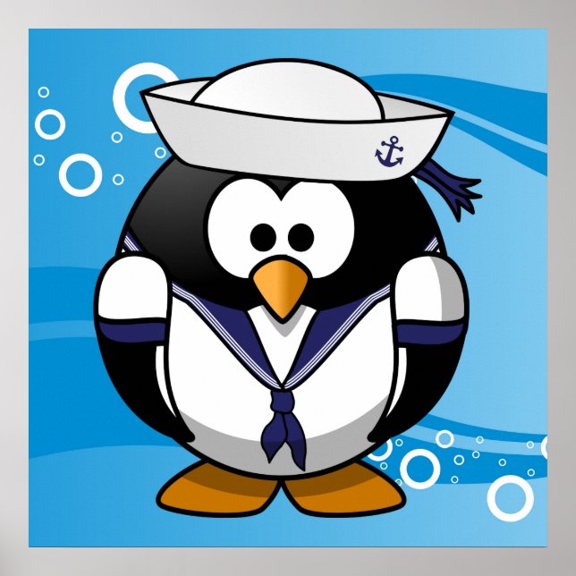 Poster Fundo de Água do Sailor Penguin (Frente)