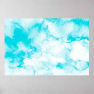 Poster Fundo de aquarela azul