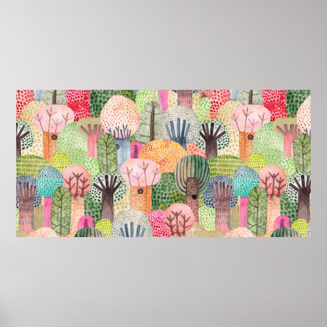 Poster Fundo de aquarela em branco. Armadilha infantil (Frente)