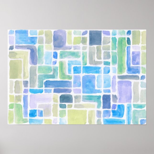 Póster fundo de aquarela pintado com abstrato. (Frente)