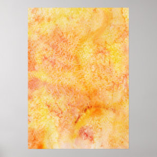 Poster Fundo de Cor de Água Laranja