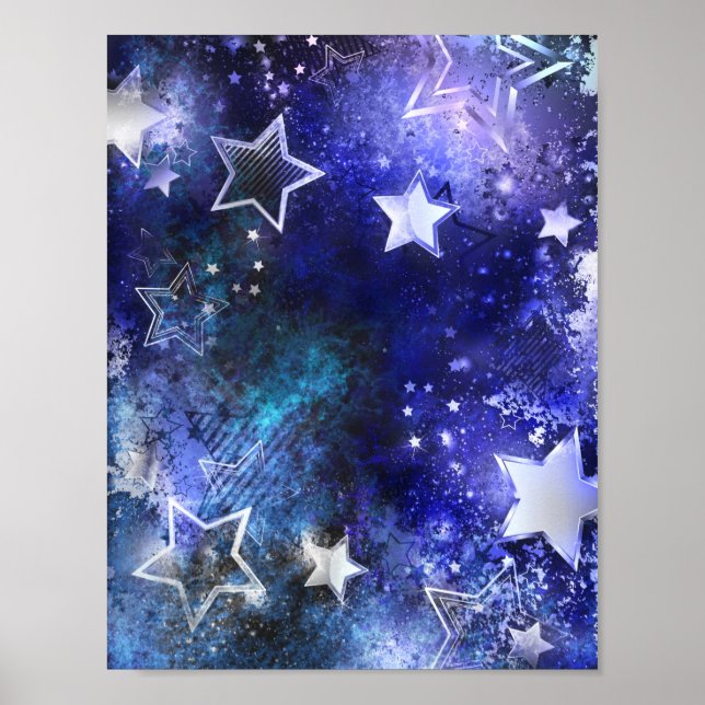Poster Fundo de Espaço com Estrelas (Frente)