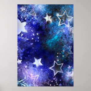 Poster Fundo de Espaço com Estrelas