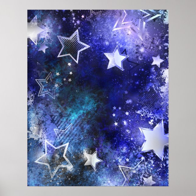 Poster Fundo de Espaço com Estrelas (Frente)