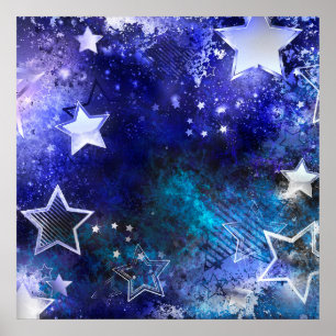 Poster Fundo de Espaço com Estrelas