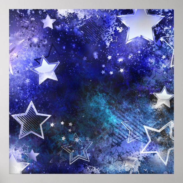 Poster Fundo de Espaço com Estrelas (Frente)