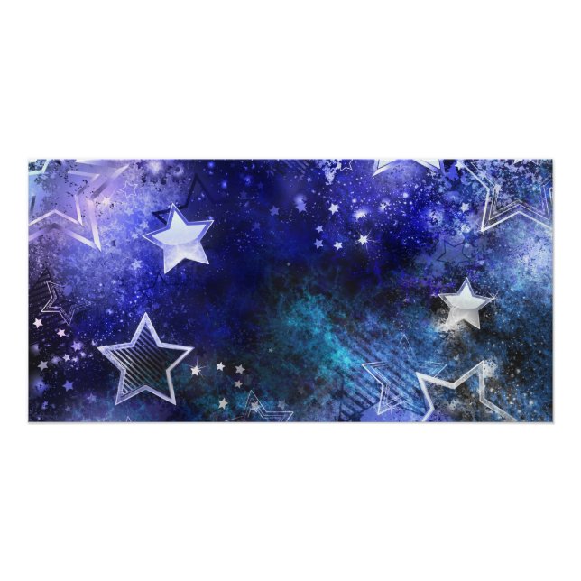 Póster Fundo de Espaço com Estrelas (Frente)