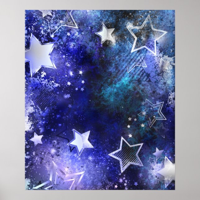 Poster Fundo de Espaço com Estrelas (Frente)