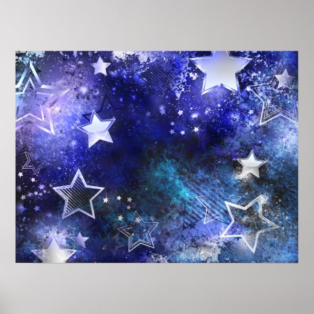 Poster Fundo de Espaço com Estrelas (Frente)