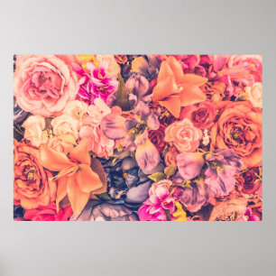 Poster Fundo de flor vintage - filtro vintagevintage,