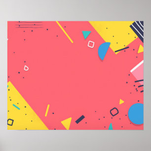 Poster Fundo de formas coloridas e design