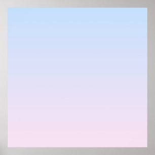 Poster Fundo de Gradação Cor-de-Rosa Pálido e Azul