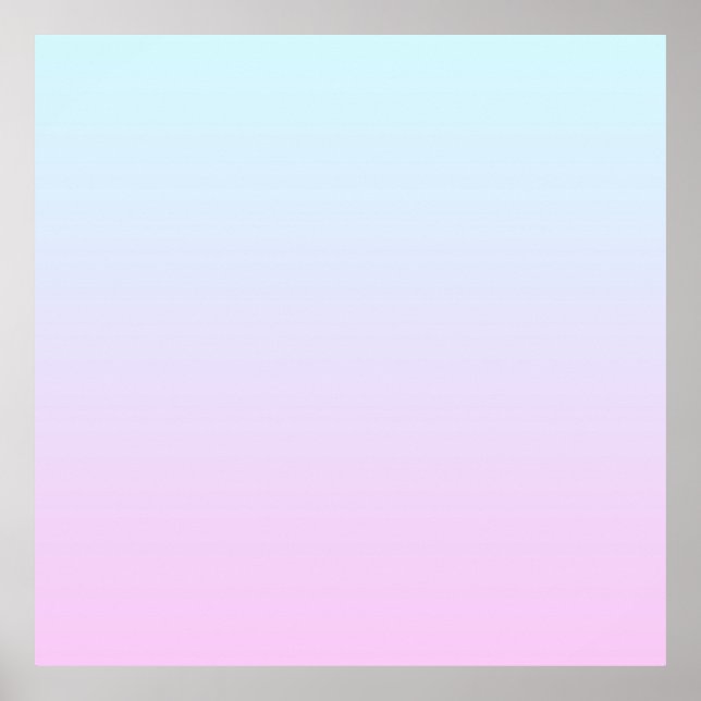 Poster Fundo de gradiente pastoso rosa e azul (Frente)