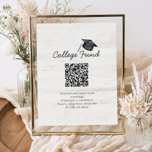 Poster Fundo de Graduação da Faculdade Rústica Código QR