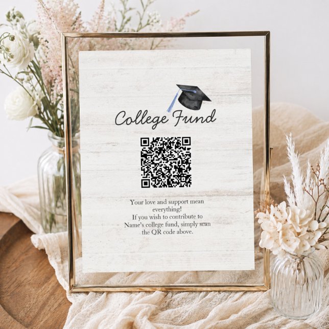 Poster Fundo de Graduação da Faculdade Rústica Código QR (Criador carregado)
