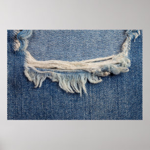 Poster Fundo de jeans rasgados texturizados.