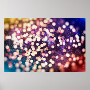 Poster Fundo de luz de Natal. Grafi brilhante de Natal