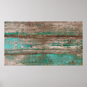 Poster Fundo de madeira azul-marrom antigo com dor de des
