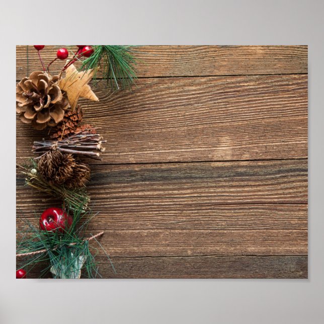 Poster fundo de madeira com pínus (Frente)