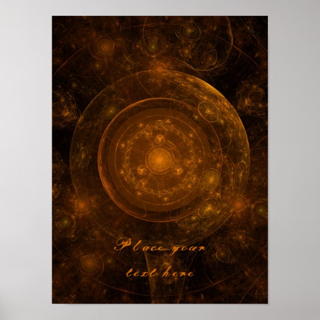 Póster Fundo de Mandala de Bronze 001 (Frente)
