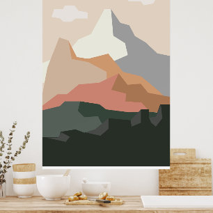 Poster Fundo de Montanha Minimalista
