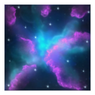 Póster Fundo de Nuvem Nebulosa Colorida