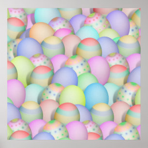 Poster Fundo de Ovos de Páscoa Colorido