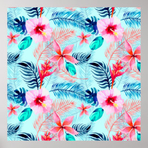 Poster Fundo de papel digital tropical